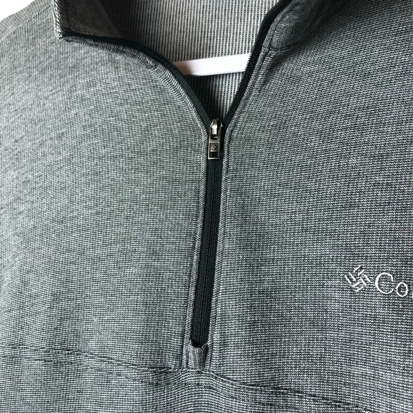 Columbia 1/4 Zip Pullover Men's Gray Cotton Blend Lightweight Sweater Size Small - Picture 2 of 6